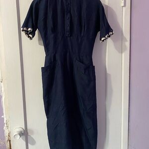 Miss Jane Junior Vintage 50s Dress Size Small Women’s W Handkerchief Bow In Back